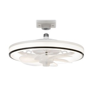 Airsurfer Multi-Directional Light Socket Fan with Remote 13" Screw-in Ceiling Fan - 1 of 4