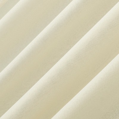 Ivory Polyester Sheer Tab Top Window Panel with Bow Embellishment