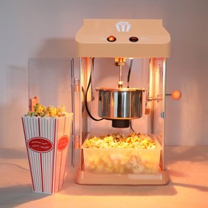 Angel Sar 4oz Tabletop Popcorn Machine with Stainless Steel Kettle, 300W Electric Popper with Warming Light & Scoop, Orange Retro Style - 1 of 4