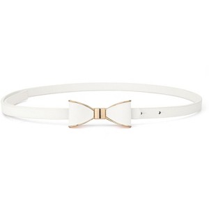 Allegra K Women's Skinny Waist Belt Metal Bow-knot No Buckle Thin Belt 1 Pc - 1 of 4