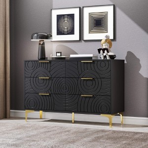 Sideboard 62.9", White Buffet Cabinet with 9 Drawers, Modern Storage for Living Room, Bedroom and Kitchen - 1 of 4