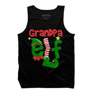 Men's Design By Humans Grandpa Elf Christmas By personalized Tank Top - 1 of 4