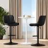 MAYEERTY Black Swivel Adjustable Bar Stools Set of 2, Industrial PU Leather with Back Support for Kitchen Island - 2 of 4