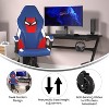 Flash Furniture Stone Ergonomic PC Office Computer Chair - Adjustable Red & Blue Designer Gaming Chair - 360° Swivel - Transparent Roller Wheels - 4 of 4