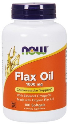 Flax Oil 1000mg by Now Foods  -  100 Softgel