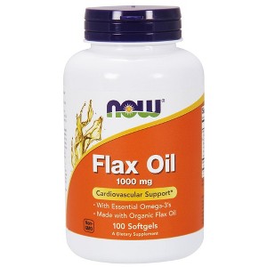 Flax Oil 1000mg by Now Foods  -  100 Softgel - 1 of 2