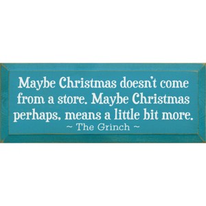 Slickblue Grinch Christmas Quote Wood Sign – Maybe Christmas Means More – Rustic Holiday Wall Decor 7x18, Color Options - 1 of 3