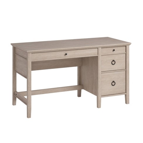 East Adarasingle Ped Desk Cascade Oak - Sauder: Home Office, Keyboard ...