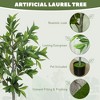 Potted Fake Plant, Lifelike Laurel Artificial Tree with 345 PEVA Leaves for Home Decor - 4 of 4