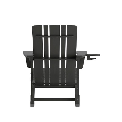 Black HDPE Adirondack Rocking Chair with Armrests