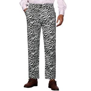 INSPIRE CHIC Men's Party Animal Printed Regular Fit Dress Pants - 1 of 4