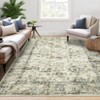 Washable Vintage Floral Living Room Rugs, Distressed Print Non Slip Bedroom Carpet, Retro Accent Large Dining Room Kitchen Rugs for Home Office - 3 of 4