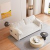 NicBex Velvet Loveseat Sofa Modern Convertible Pull-Out Sofa Bed with Side Storage for Living Room,Apartment,Beige - 2 of 4