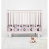 Bacati - Aztec Print Kilim Coral Mint Navy 100 percent Cotton Universal Baby US Standard Crib or Toddler Bed Fitted Sheet - 4 of 4