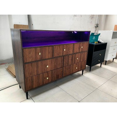 7 Drawers Dresser for Bedroom, Modern Chest of Drawers with Open Storage