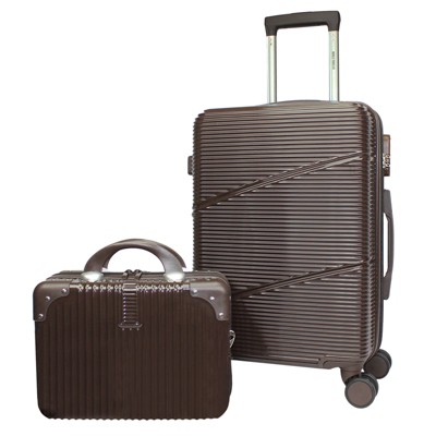  American Flyer Luggage Signature 4 Piece Set, telescoping  handle, Brown, One Size