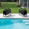 Spassway Indoor Outdoor Metal Planter Pot Planter Box Patio Garden Bed Black - 2 of 4