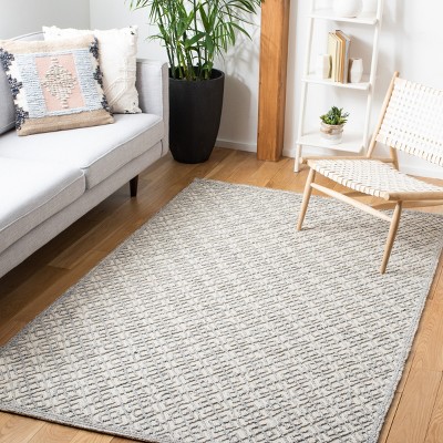 Gray Hand-Tufted Wool 8' x 10' Geometric Area Rug