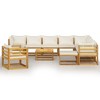 vidaXL 12 Piece Patio Lounge Set, Outdoor Use, Solid Acacia Wood Frame, Cream Cushions, Modular Design, Offering Comfort and Style - 3 of 4