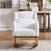 Modern Lounge Rocker Recliner,Fabric Rocking Chair With Pockets,Comfy Accent Arm Chair With Solid Wood Legs,Leisure Chairs-Cuddlewood - 2 of 4