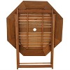 Sunnydaze Outdoor Meranti Wood with Teak Oil Finish Folding Patio Dining Table and Chairs - Brown - 5pc - 2 of 4