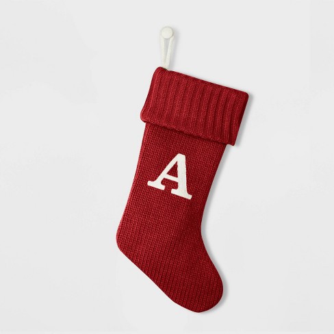 Knit Monogram Christmas Stocking Red Wondershop