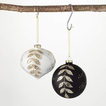 Sullivans Snowflake With Beads Wood Ornament 4.5h White & Black : Target