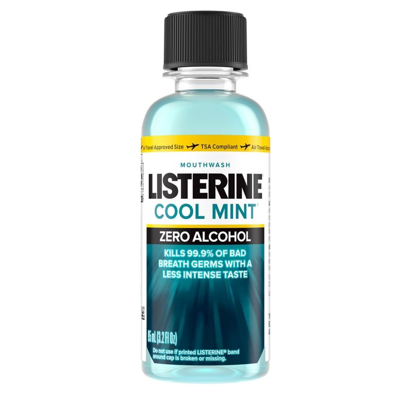 Listerine Coolmint Zero Alcohol Mouthwash, Trial size - Trial Size - 3.2oz, 1 of 8