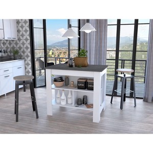 NicBex Mobile Kitchen Island Cart Morden Kitchen Carts with Storage, 3 Shelves and Spacious Top Surface for Kitchen - 1 of 4