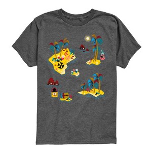 Boys' - Spongebob Squarepants - Spongebob: The Search For Squarepants Pirate Map Short Sleeve Graphic T-Shirt - 1 of 4