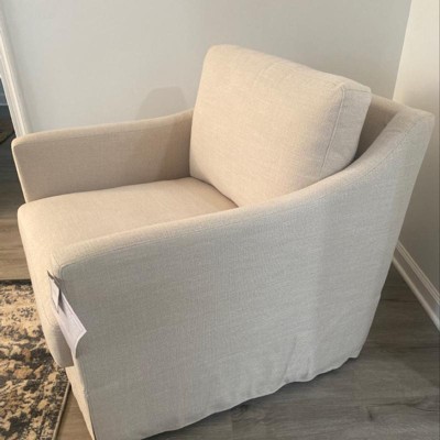 Vivian Park Upholstered Swivel Chair Cream - Thresholdâ¢ Designed With Studio Mcgee : Target