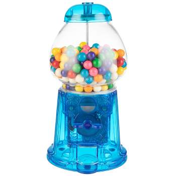 Great Northern Popcorn 11" Translucent Gumball Machine - Coin-Operated Candy Dispenser Vending Machine and Piggy Bank - Blue