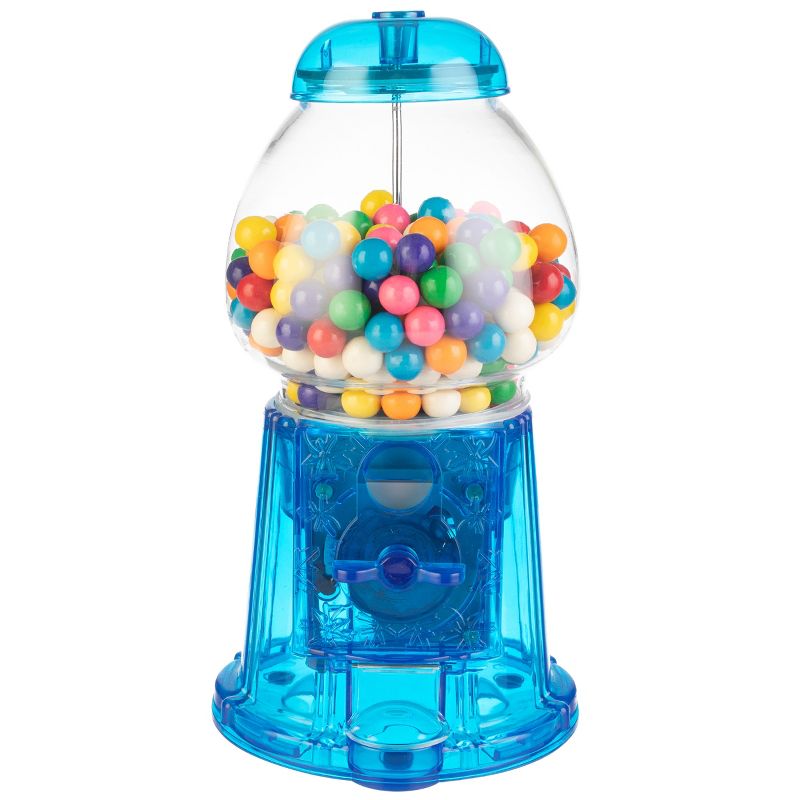 Great Northern Popcorn 11" Translucent Gumball Machine - Coin-Operated Candy Dispenser Vending Machine and Piggy Bank - Blue, 1 of 13
