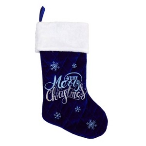 Season's Designs 20In Blue Merry Christmas Stocking - 1 of 1