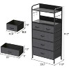 COZONY 5-Drawer Dresser Storage Organizer with Fabric Bins, Wood Top & Sturdy Steel Frame, Easy-Pull Handles — Space-Saving for Bedroom & Hallway - 2 of 4