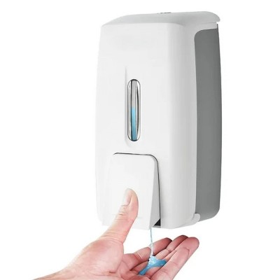 LunaLulinlk Soap Dispenser 28oz/800ml Wall-Mounted No-Drip Gel/Liquid ABS,White
