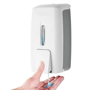 LunaLulinlk Soap Dispenser 28oz/800ml Wall-Mounted No-Drip Gel/Liquid ABS,White - 1 of 4