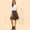 INSPIRE CHIC Women's Christmas Plaids Vintage Tartan Elastic Waist Knee Length A-Line Skirt - 3 of 4