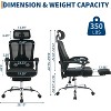 Ergonomic Office Chair - Home Desk Chair with Footrest, High-Back Mesh Computer Chair with Headrest Adjustable Lumbar Support - 2 of 4