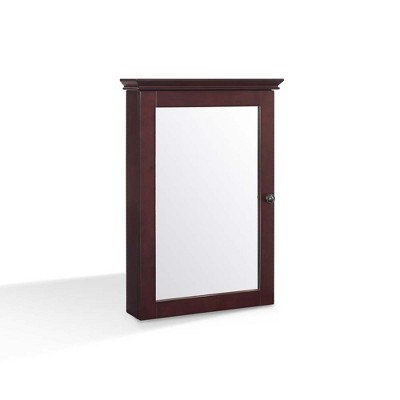 Crosley Lydia Mirrored Wall Cabinet In Espresso