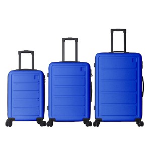 NAYSAYE Luggage ABS Hardshell 3 Piece Spinner Set with Secure Lock and Spacious Interior for Travel, Blue, 19.88"*10.63"*29.92" - 1 of 4
