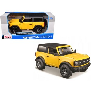 2021 Ford Bronco Badlands Yellow with Black Top "Special Edition" 1/24 Diecast Model Car by Maisto - 1 of 3
