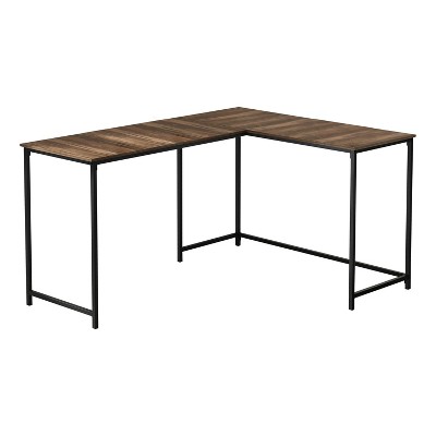 Monarch Specialties Computer Desk Home Office Corner 58InchL L Shape Work Laptop Metal Laminate Brown Black Contemporary Modern