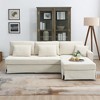VYNXARIA 87*61"Modern L-shaped Corduroy Sofa with Reversible Chaise,4-seat Upholstered Convertible Sleeper Couch with Pillows - 2 of 4
