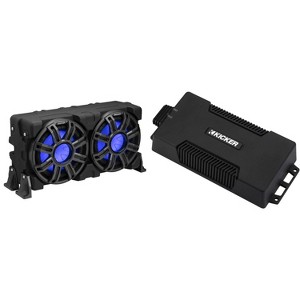 Kicker 48PXA6001 Weatherproof Powersport Mono Amp & MWE 10-Inch Loaded Premium Marine Sub Encl w/ Passive Radiator 4ohm - 1 of 4