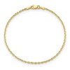 Black Bow Jewelry 1.85mm 10k Yellow Gold D/C Quadruple Rope Chain Anklet - 2 of 4