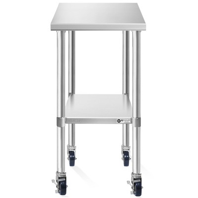 KUTLER Stainless Steel 34.5'' H Heavy Duty Work Table with Caster Wheels