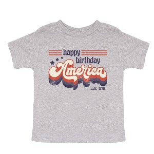 The Juniper Shop Happy Birthday America Retro Toddler Short Sleeve Tee - 1 of 4