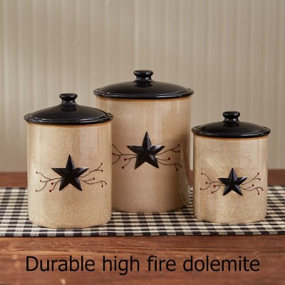 DII Teal Matte Retro Vine Texture Ceramic Canister (Set of 3)