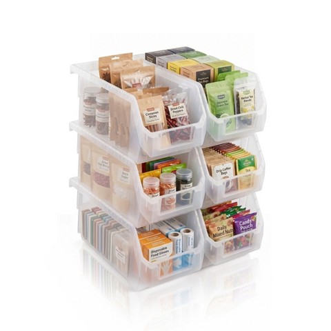 Sorbus Medium Open Front Stackable Kitchen Storage Bin – Pantry & Cabinet Organizer